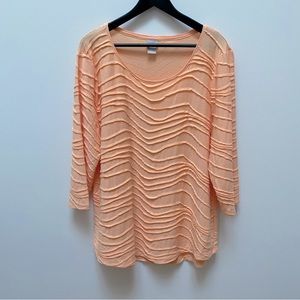 Chico's Peach Textured Top Women's Size XL